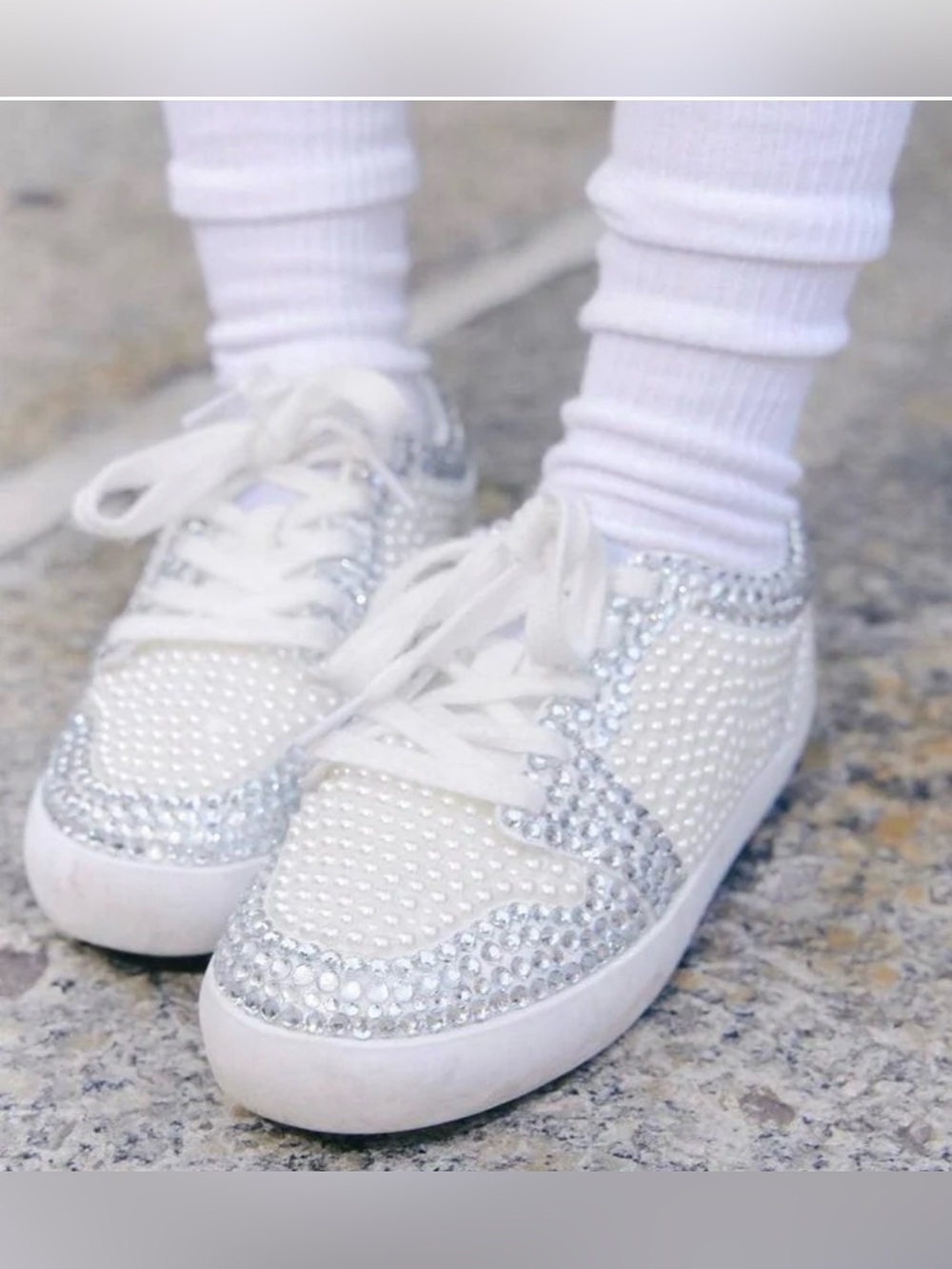 Lola and The Boys Diamonds & Pearls White Sneaker